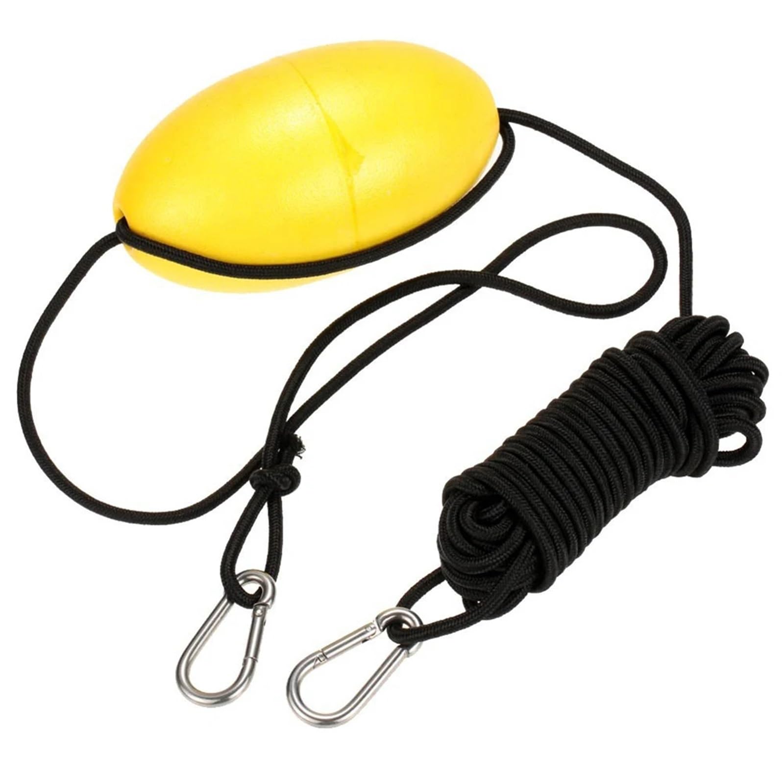 Mooring Rope, Drift Anchor Tow Rope Portable Fishing Sea Anchor Drogue Lightweight with Clip Buckles Boat Yacht Canoe Accessories(Giallo)