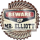 Werkzeug-Aufkleber, Aufschrift 'Beware of Mr. Elliott', lustig, 10 Stück, unangemessene Aufkleber für Frauen (6 x 9 cm)