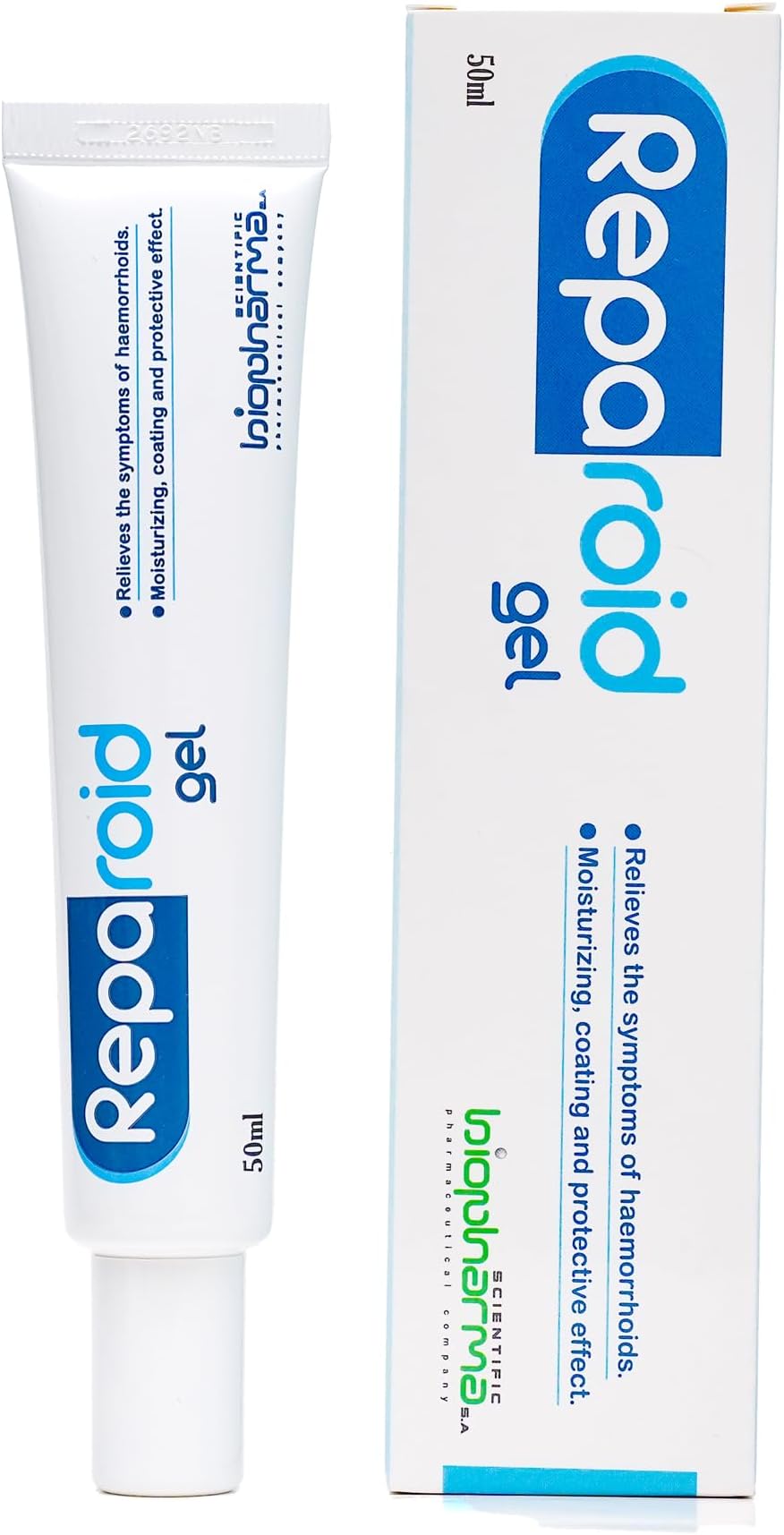 Biopharma SAREPAROID Hemorrhoid Symptom Treatment Gel, Maximum Strength Multi-Symptom Pain Relief with Aloe & Hyaluronic acid, 50 ml.