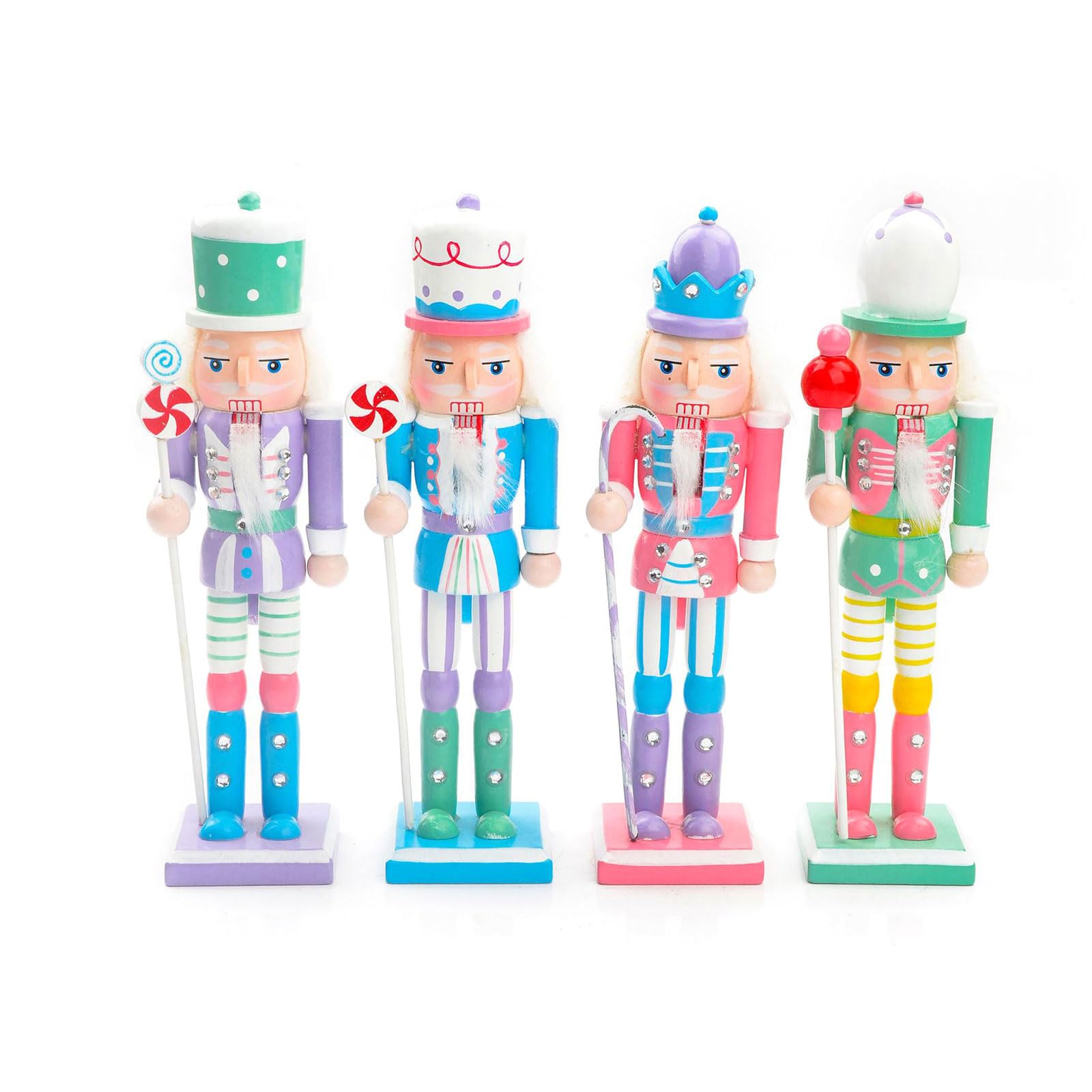 Kalttoy Christmas Nutcrackers Ornaments Set Wooden Christmas Decorations Soldier Standing Decorations for Table Soldier