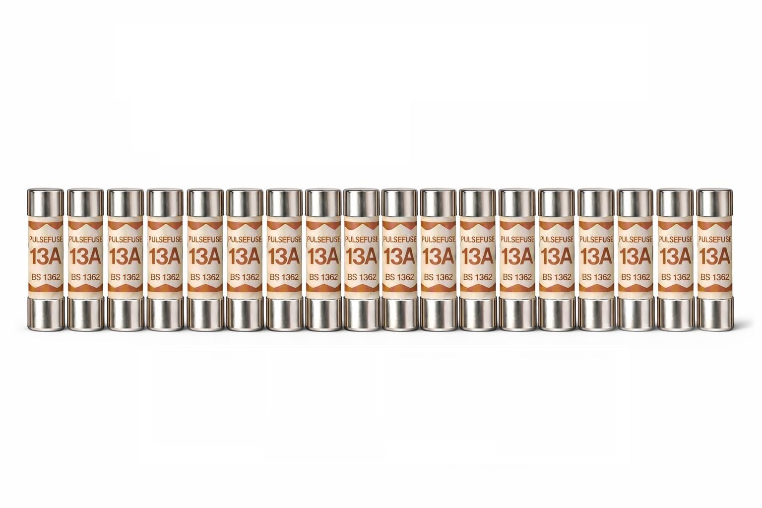 Pulsefuse® 25 x 13A Plug Top Fuses BS1362 | 13 Amp Household Ceramic Cartridge Tube Fuse 240V/250V 6.3x25mm for UK Mains Electrical Appliances — image 1