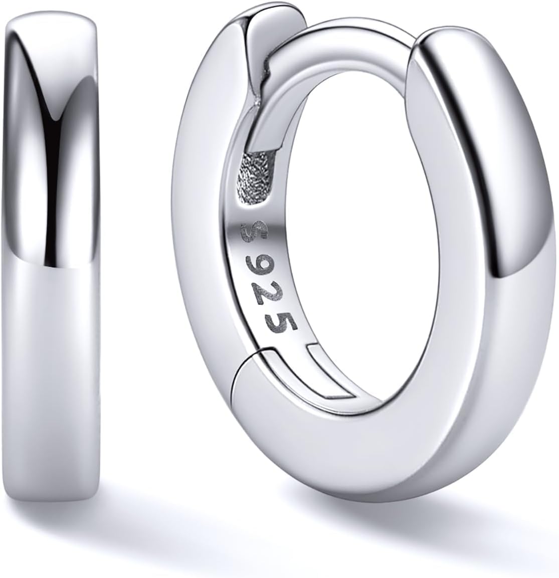 925 Sterling Silver Huggie Hoop Earrings for Women, 6-20MM Hoops