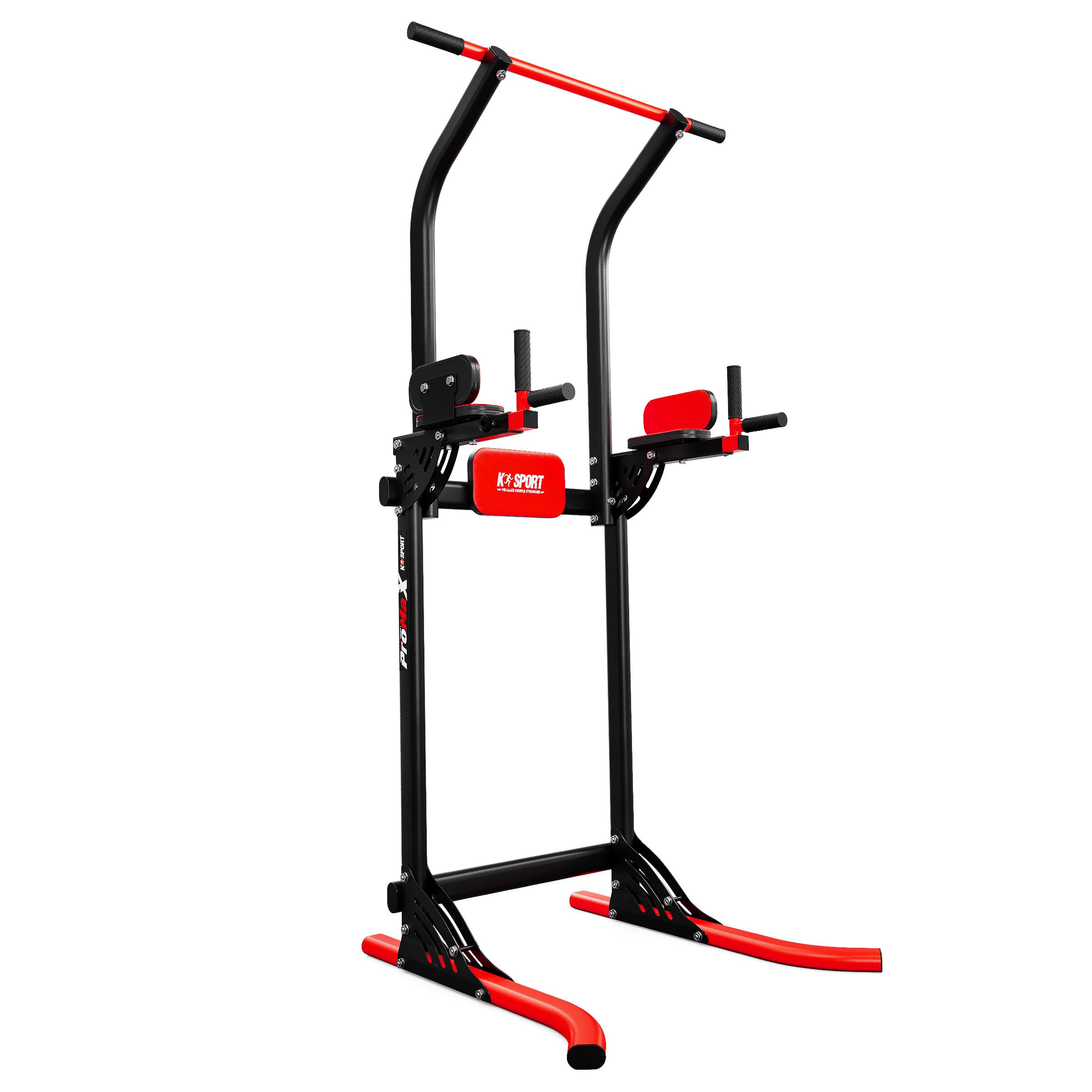 K-Sport: Power Tower - Attrezzatura per il fitness, barra di trazione autoportante, torre di forza multifunzione fino a 150 kg, fitness tour
