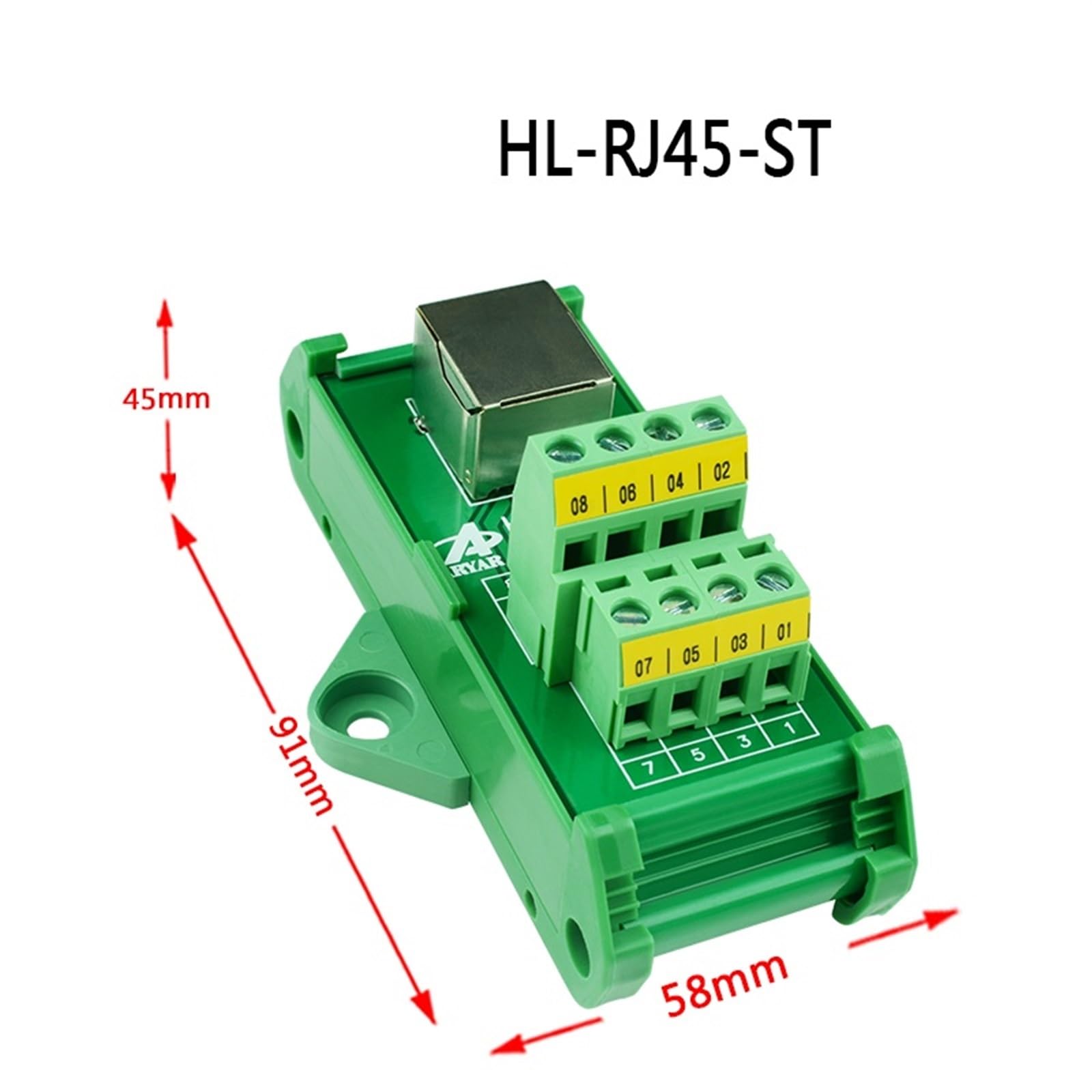 1 szt. RJ45 żeński na blok zaciskowy RJ45 Horizantal Breakout board RJ 45 rozdzielacz RJ45 adapter panel montażowy