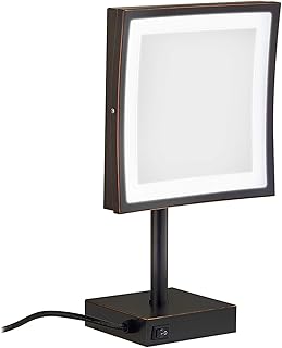 Espejo de maquillaje LED con luz y aumento 3X...