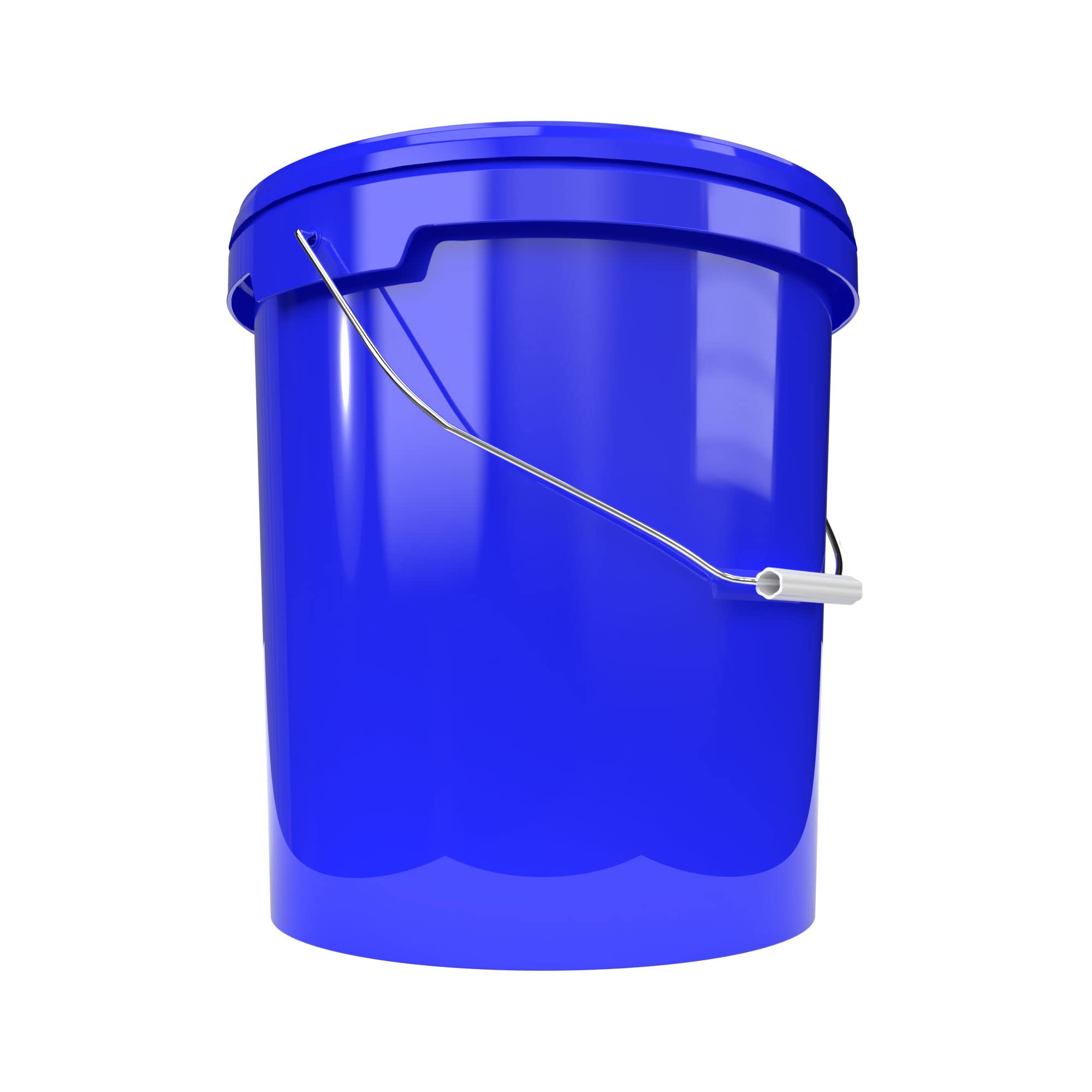 20x Cubo de plástico con tapa y asa, azul, de 16 litros - apto para alimentos, hermético y estable, baldes vacíos con asa y tapa de cierre para alimentos, productos químicos, pintura de pared