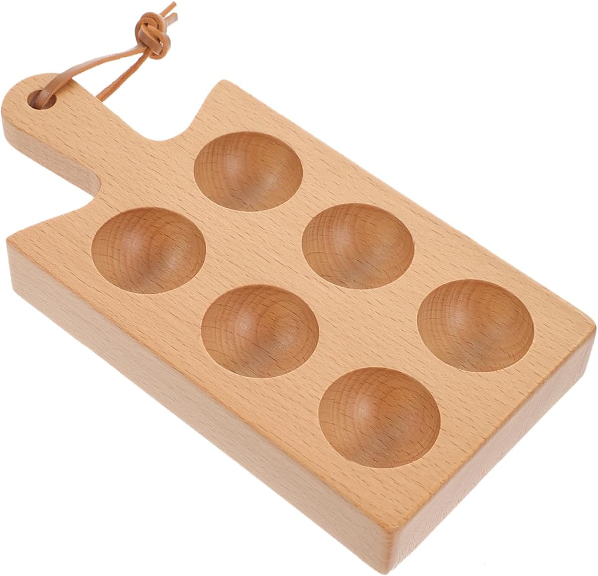 Egg Storage Holder Stackable Wood Egg Tray Stable Base for Refrigerator Organization Random Color Rope