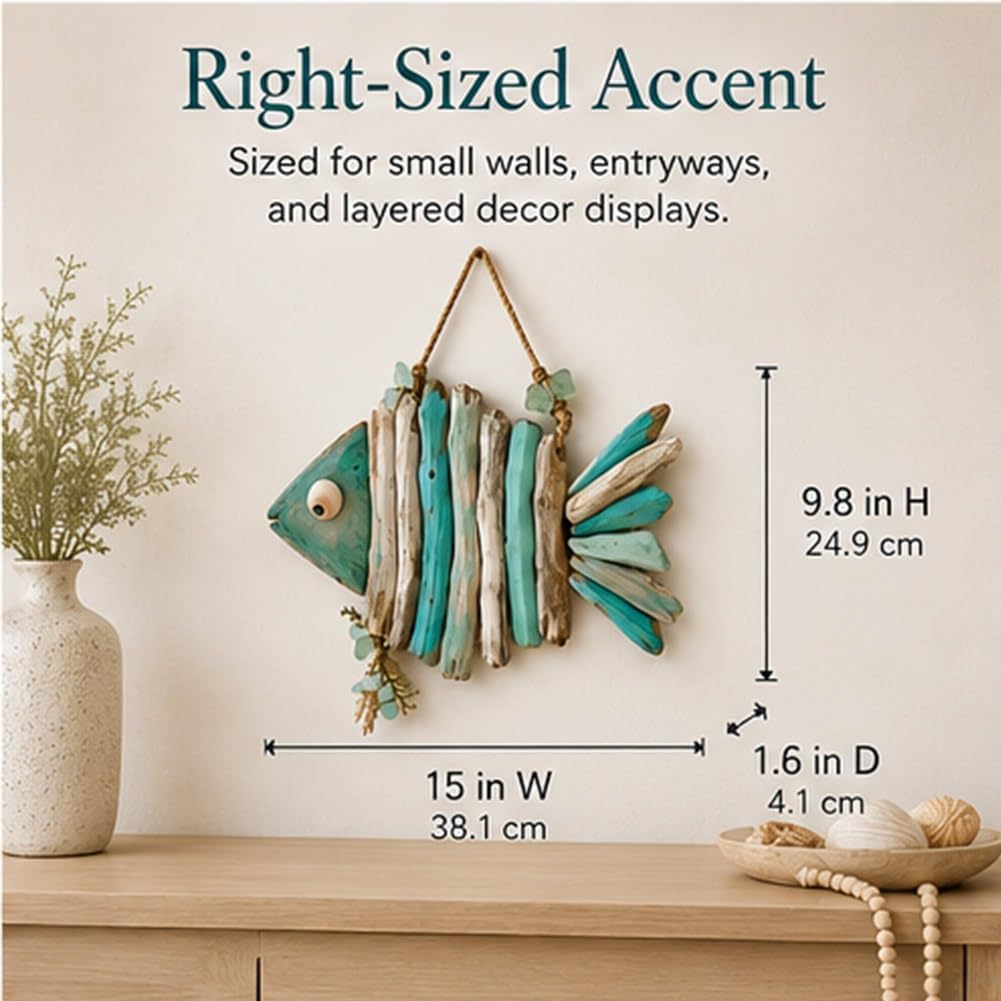 Decorazione da Parete a Forma di Pesce in Stile Costiero con Luci，A