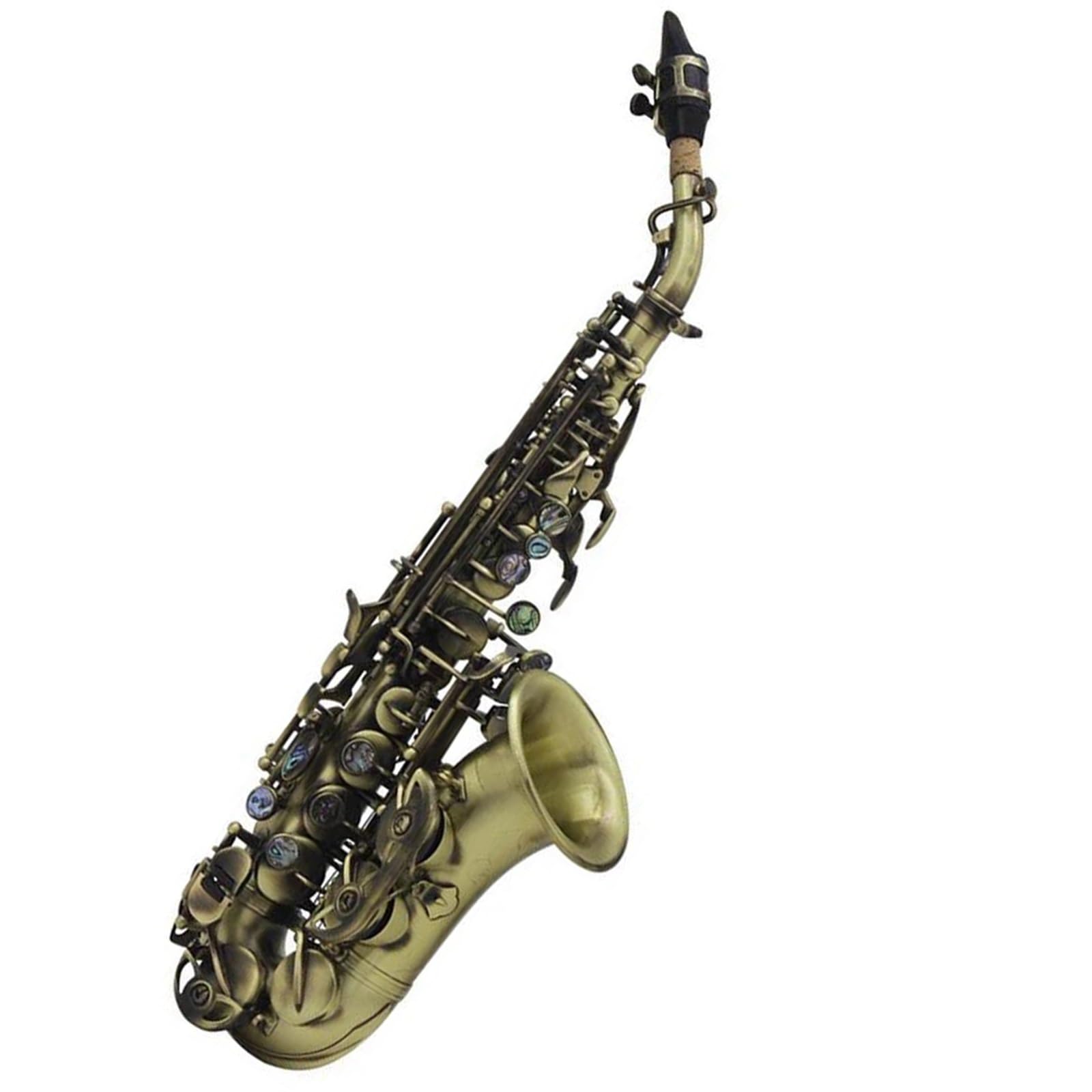 Saksofon Saksofon Sopranowy Mosiądz Cyjan Bb B Saksofon Płaski Saxfone Instrument Muzyczny Dęty Drewniany Z Akcesoriami Saksofonowymi