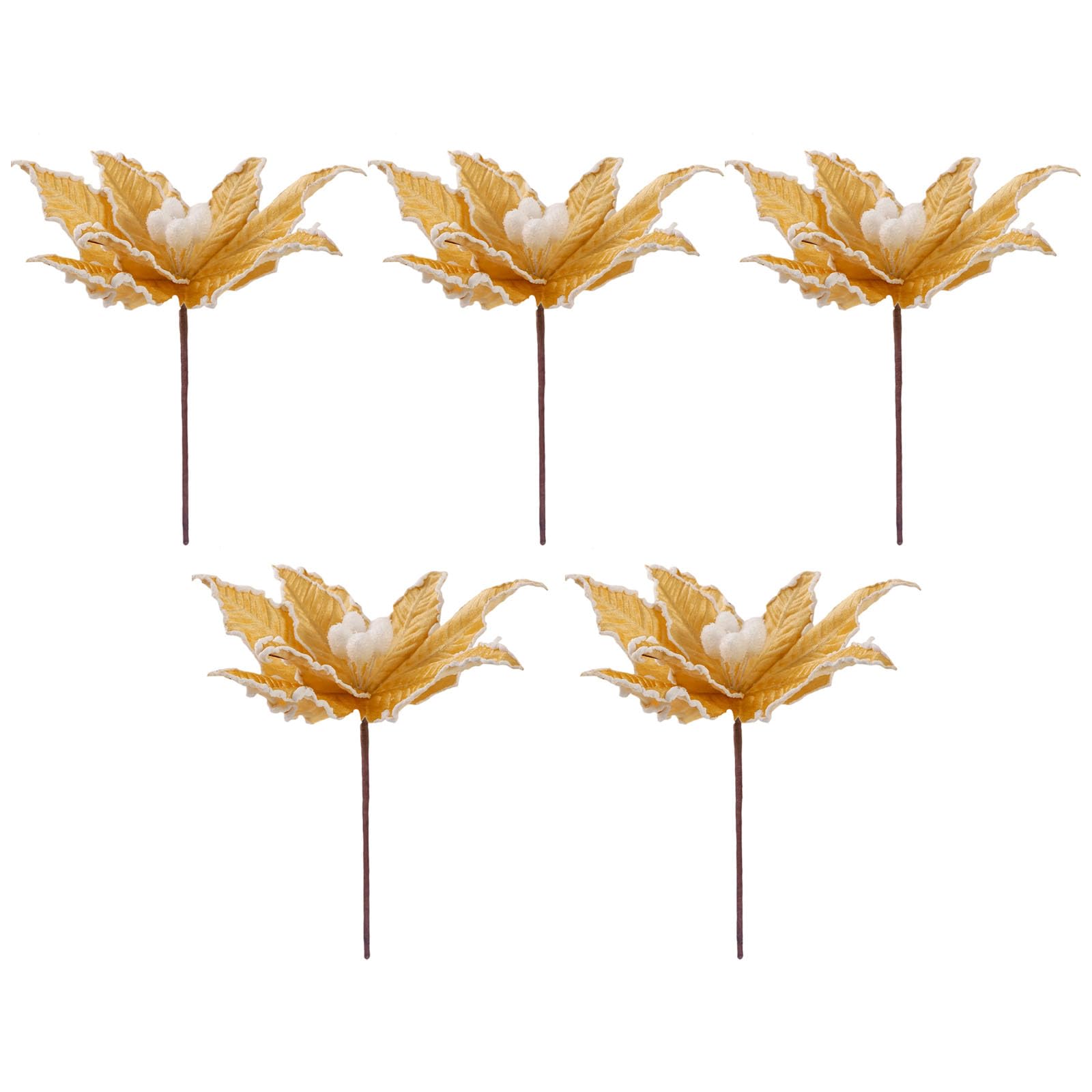 Xjdzineq 5 Christmas Decorative Posies with Flexible Substrates for Tree Wreath Gathering Arrange Recyclable Faux Inflorescences Realistic Faux Holiday Arrangements