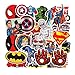 50pcs Autocollants de Super Héros Marvel Avengers, Vinyl Imperméables Stickers pour Enfants Adolescents Adultes, pour skateboard, Ordinateur Portable, Voitures, Moto, Vélo, Planche à roulettes