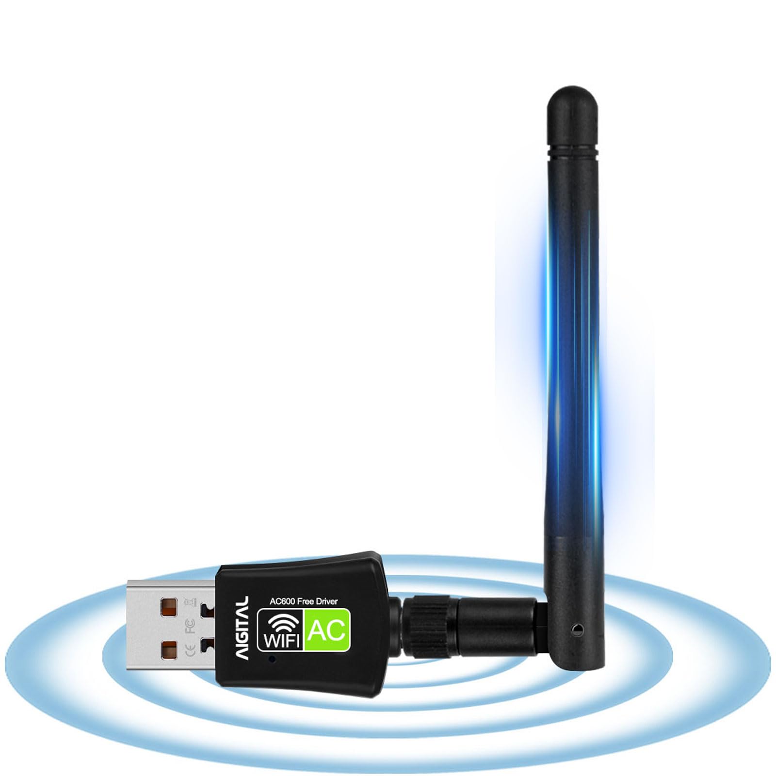 AC600 Adaptador WiFi USB para PC, Plug Y Play Receptor Wi-Fi Dual Band 5GHz/2.4GHz, 600Mbps Tarjeta de Red Inalámbrico, Mini Antena WiFi USB Compatible con Windows 11/10/8/7 /Vista/XP