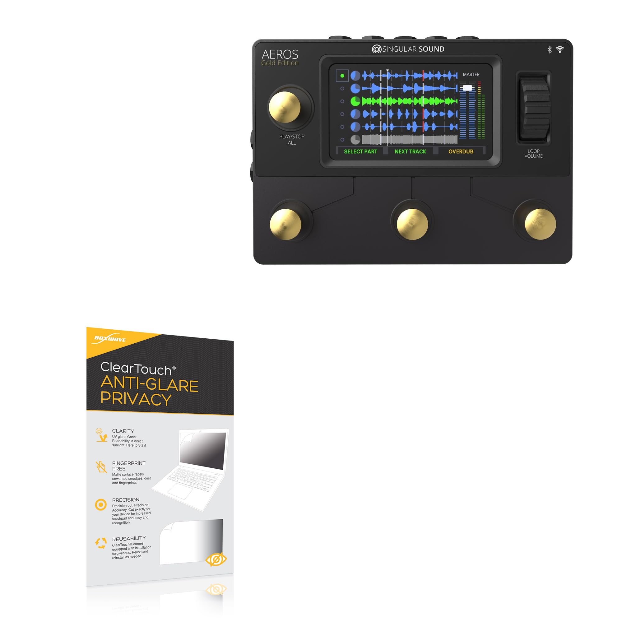 BoxWave Screen Protector Compatible with Singular Sound Aeros Gold Edition - ClearTouch Anti-Glare Privacy (2-Pack), Privacy Screen Protector Flexible Film Anti-Glare