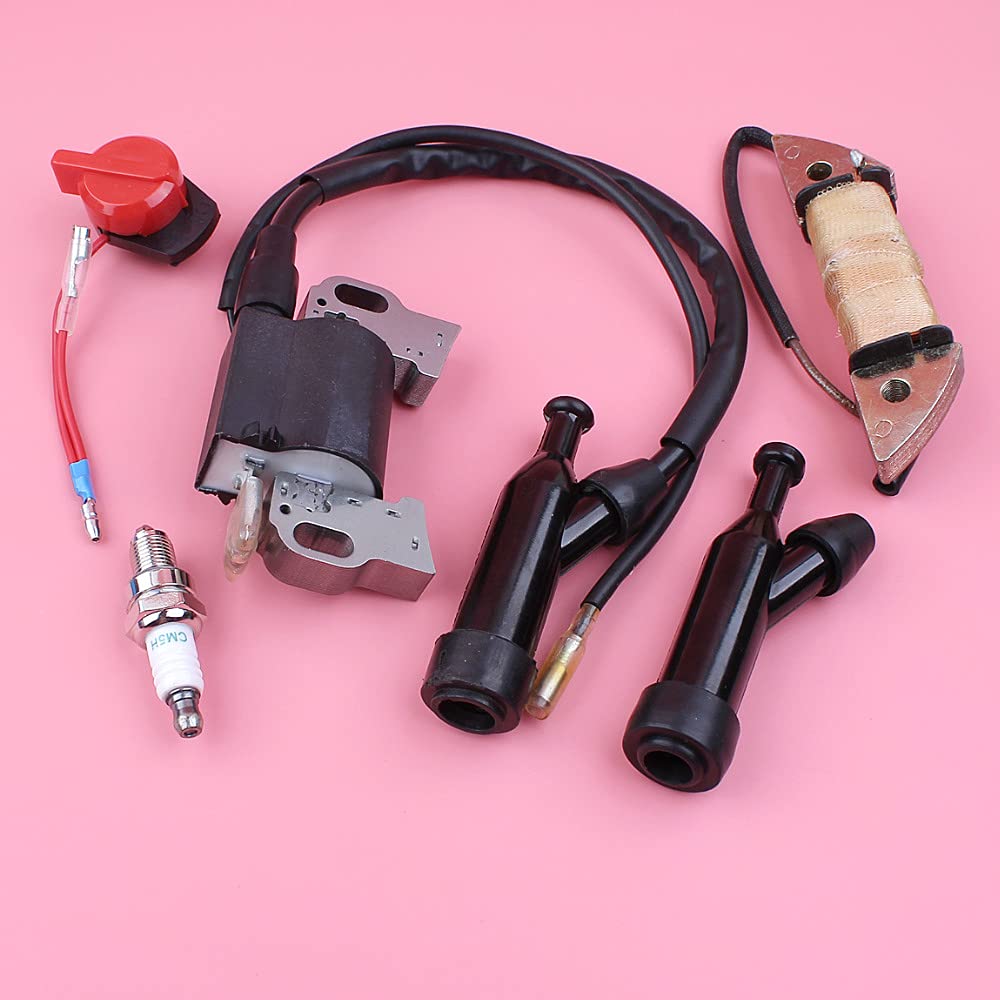 Bobina de carga de encendido for GX160 GX200 5.5HP 6.5HP GX 160 200 Interruptor de parada Bujía Parte del motor del cortacésped (Actualización de repuestos)