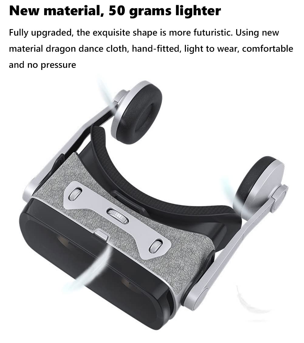 Gafas VR Auriculares de Realidad Virtual con Control Remoto para películas 3D VR & Juegos VR Pupil Ajustable Anti Bluelight Eye Care System para teléfonos Inteligentes Android & iOS (Negro) (E)
