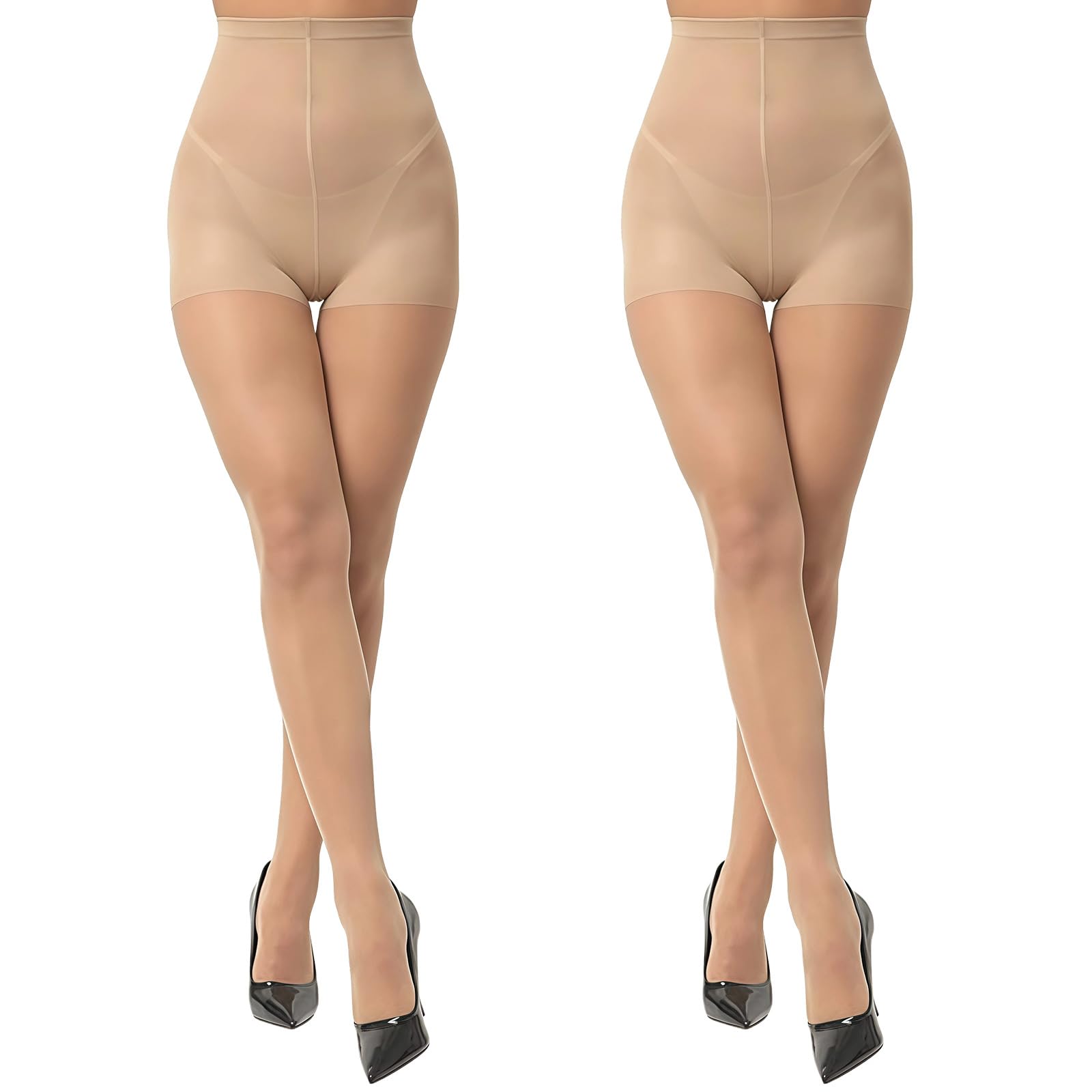 2 Pairs Women's 20 Den/80 Den Soft Tights, Women's Tights