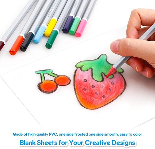 Miniatura 4 de Mocoosy Kit de plástico retráctil para tintas retráctiles, 148 hojas de arte termorretráctiles para niños, papel retráctil esmerilado transparente