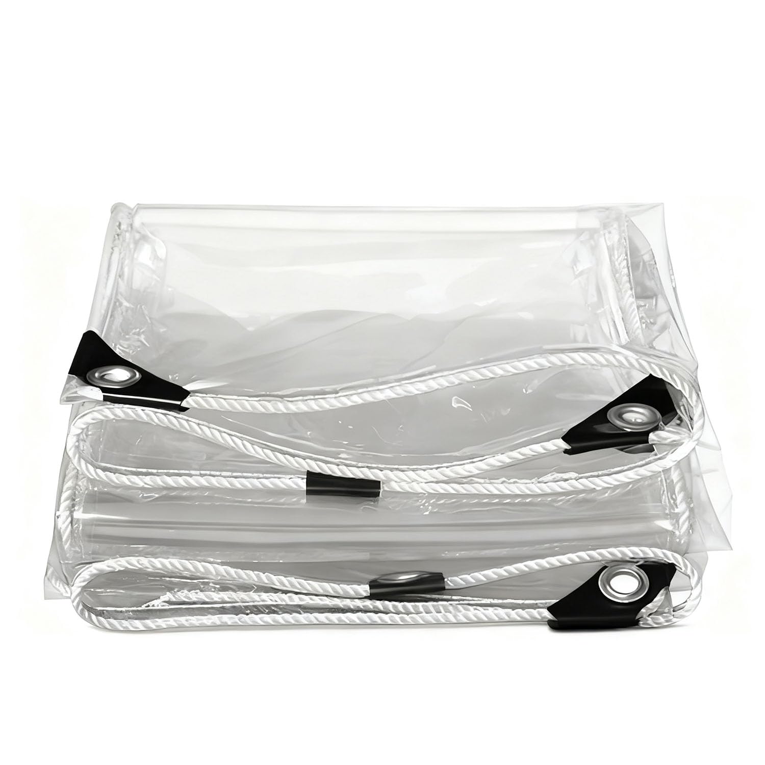 Windschutz Pe Plane 145 x 200 cm Transparent - mit Ösen wasserdichte Durchsichtig Abdeckplane mit Seil für Draussen Garage für Outdoor-Möbel, Veranda, Pergola, A