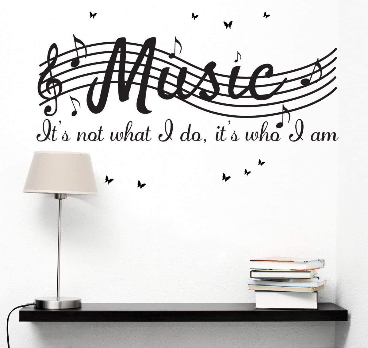 It's Not What I Do It's Who I Am Music Home Vinyl Wall Decals Quotes Sayings Words Arts Decors Lettering Vinyl Wall Stickers, 38"w X 15"h, Black