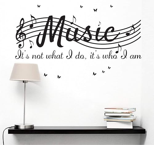 Calcomanías de vinilo para pared con texto en inglés "It's Not What I Do It's Who I Am Music" ("It's Not What I Do It's Who I Am Music"),