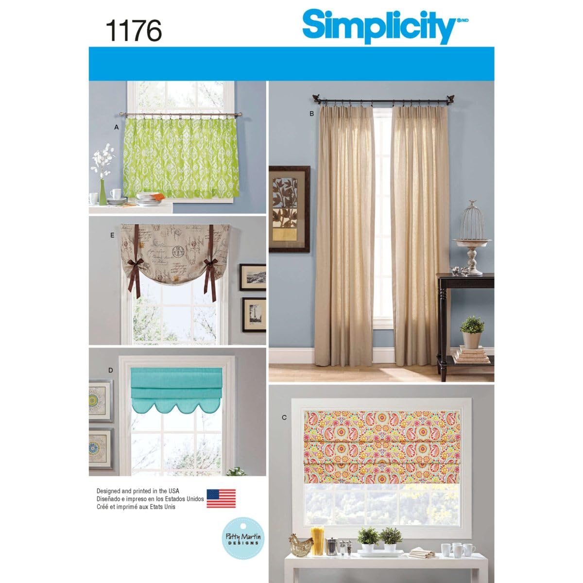Simplicity 1176, Sewing Pattern Template, Paper, White, OS (ONE Size)