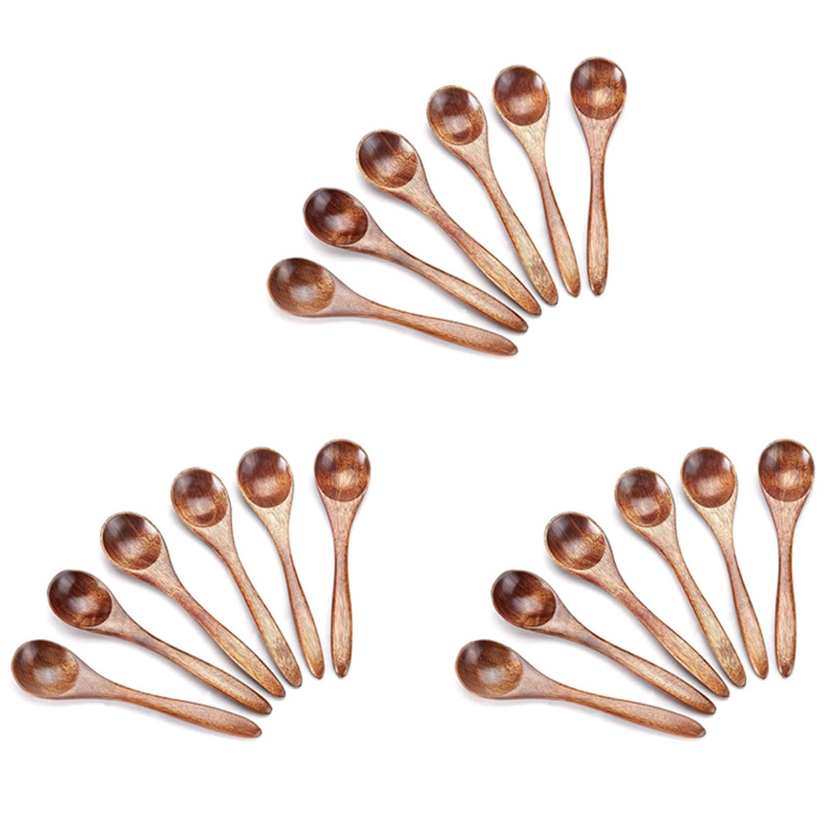 Hndhbfgrt Small Wooden Spoons, 18Pcs Wooden Teaspoon for Cooking Small Condiments Spoon, Mini Wooden for Daily Use
