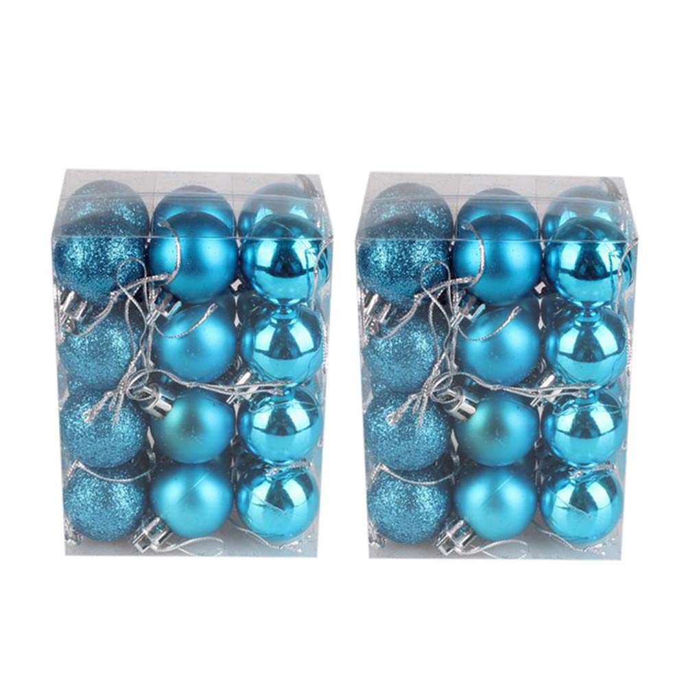 Amhomely Gold,White,Grey,Red,Silver 48Pc 30Mm Christmas Xmas Tree Ball Bauble Hanging Home Party Ornaments - Merry Christmas Decorative Xmas Decor For Kids Adults