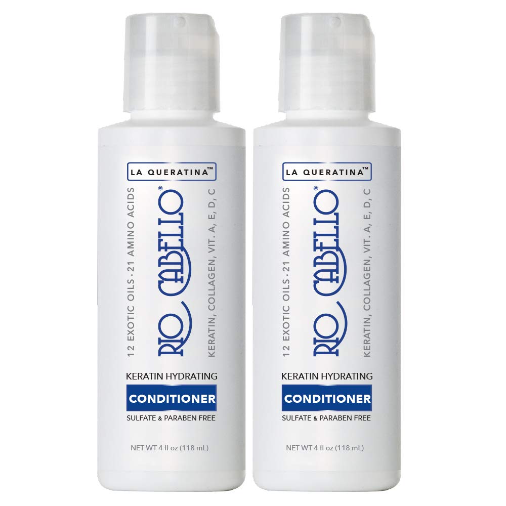 Keratin Hydrating Conditioner | Infused with Argan (Moroccan) Oil, 12 Exotic Oils, 21 Amino Acids, Biotin, Collagen, & Vitamins | 4oz - Pack of 2
