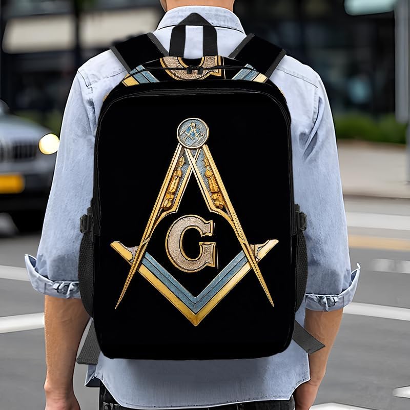 Master Masonic Backpack With Adjustable Straps Multi-Functional Daypack For Laptop, Travel, Hiking & Daily Use