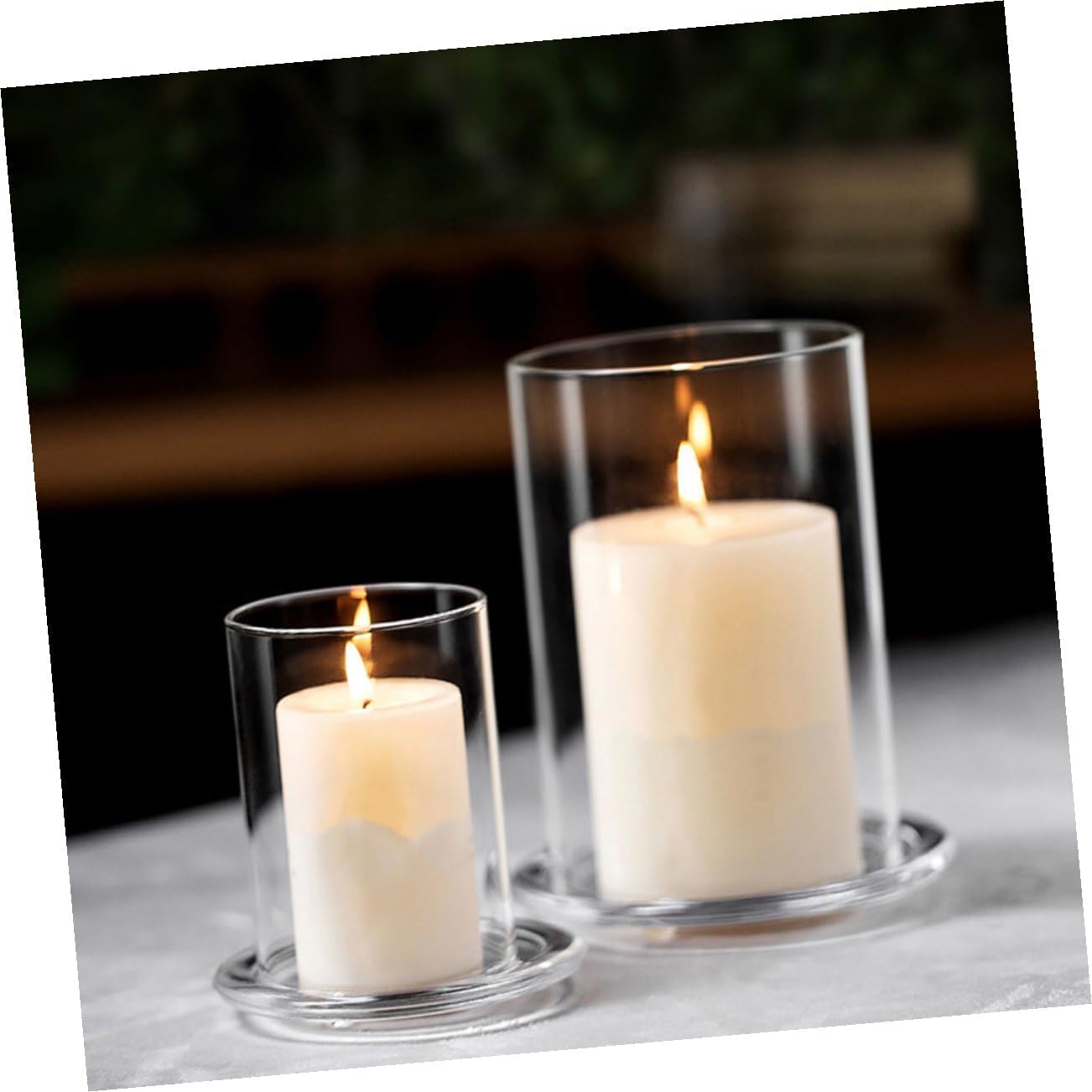 UPKOCH 2pcs Clear Cylinder Candle Shade Cover Windproof Candle Tube for Dining Room Decor Transparent Design for Warm Atmosphere