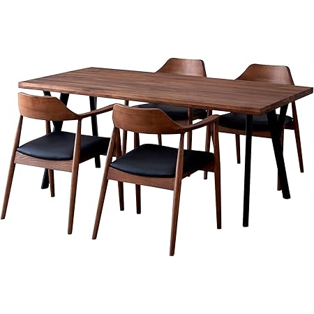 Amazon ダイニングセット 5点セット 165cm ウォールナット オーク モダン 北欧 おしゃれ 高級 無垢 天然木 ダイニングテーブル ダイニングチェア 4人 4脚 アリスd Br天板xbk Br椅子 ダイニングセット オンライン通販