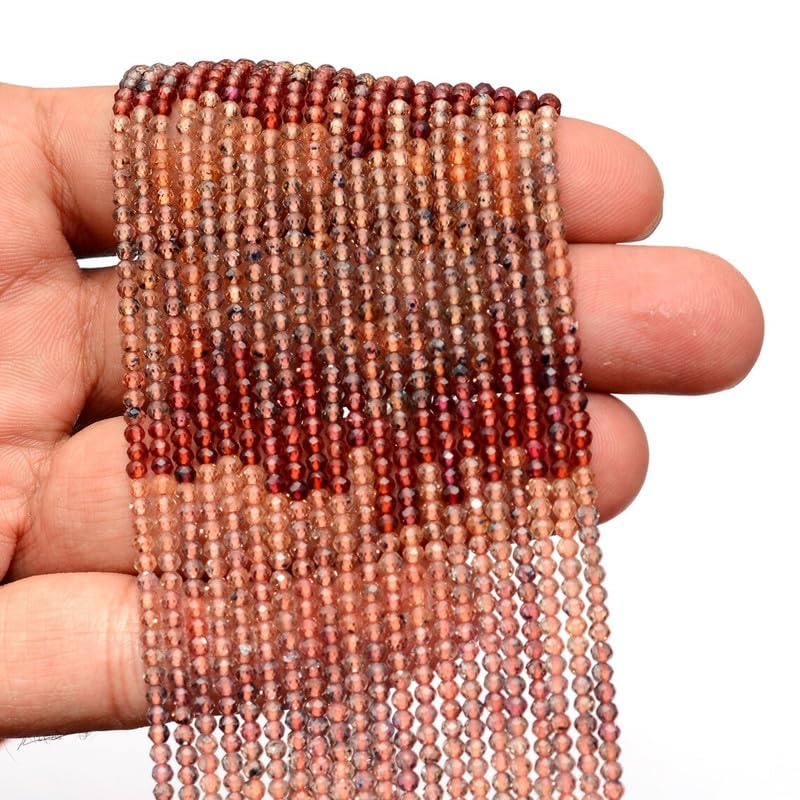 Perline sfaccettate rondelle da 3 mm-3,5 mm con pietra preziosa zaffiro rosso AAA+ | Filo da 13 pollici | Perline Sfuse Di Pietre Preziose Multi Zaffiro Rosso Naturale Raro B-1-221 (Confezione Da 2)