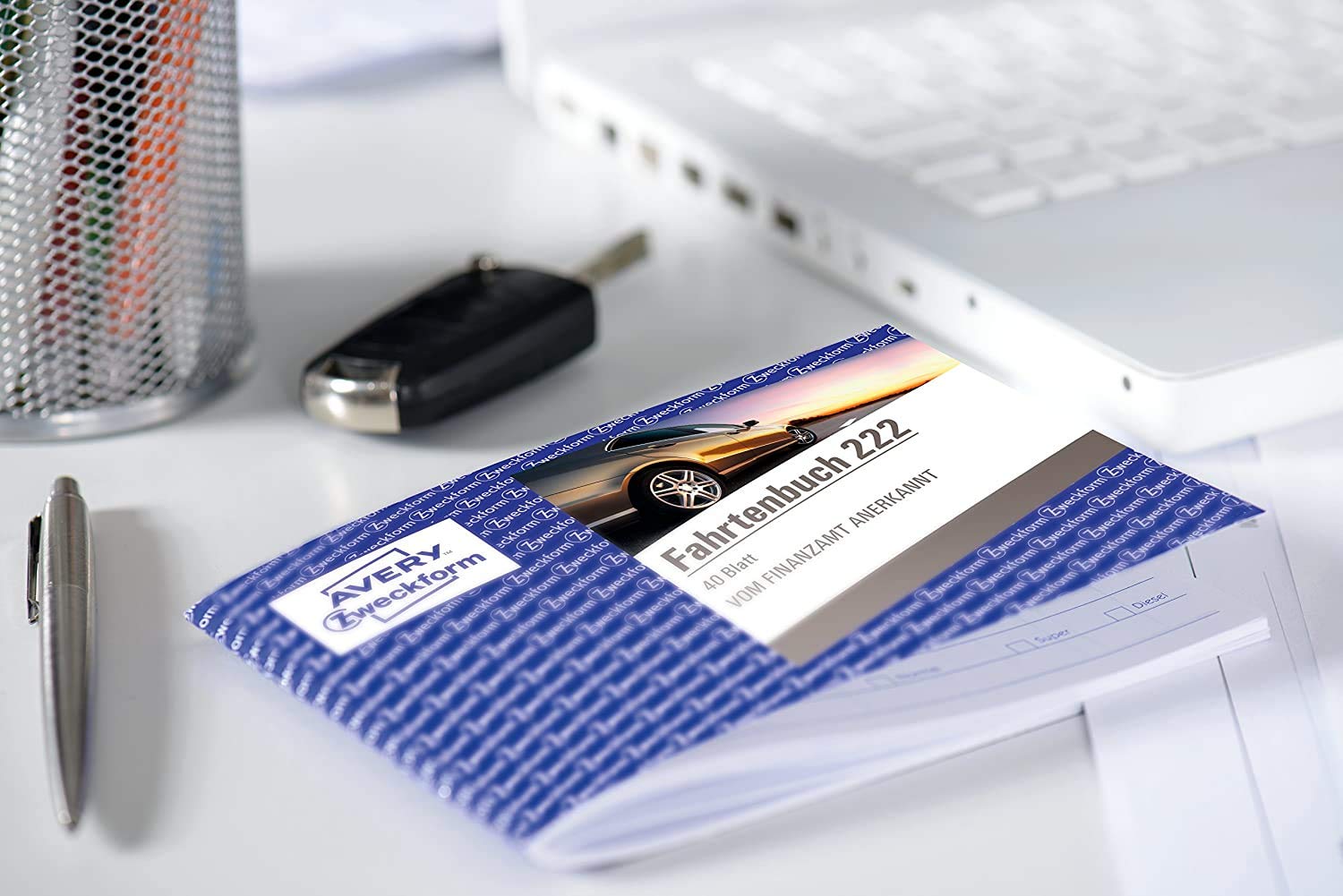 AVERY Zweckform 222 Fahrtenbuch für PKW im 15er-Pack vom Finanzamt anerkannt, A6 quer, 80 Seiten insgesamt 390 Fahrten, für Deutschland und Österreich zur Abgrenzung privater/geschäftlicher Fahrten