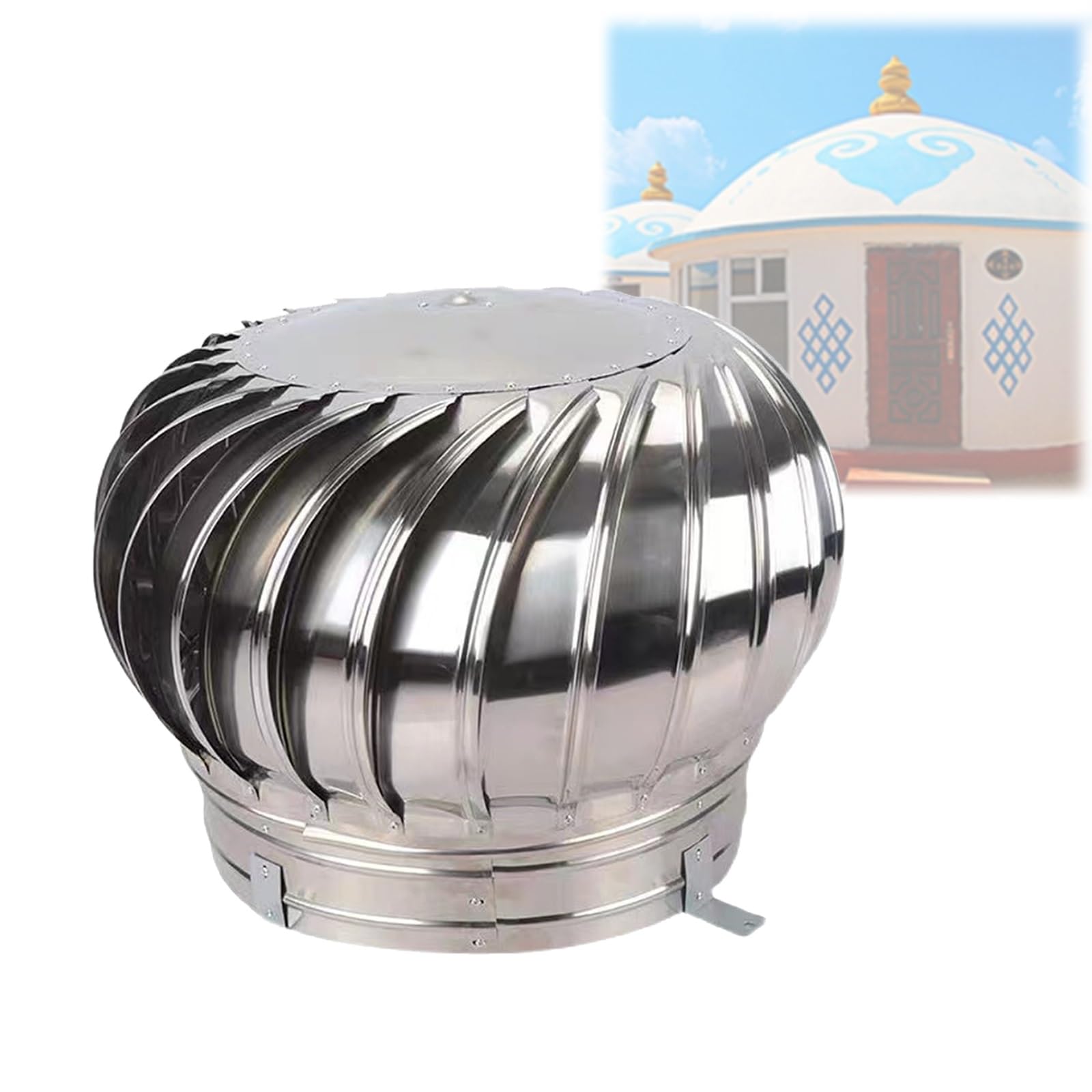 Chapeau de cheminée acier inoxydable 304 ventilation grenier et usine 400 mm