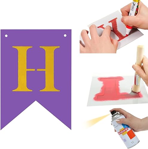 Miniatura 4 de El juego de pancartas de arcoíris incluye 26 letras de plantilla, haz tu propia pancarta para cumpleaños, boda, fiesta de independencia, carteles de