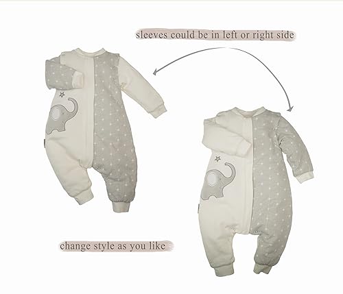 Miniatura 4 de NATUZ Manta para bebé con pierna, color gris, unisex, de algodón de 12 a 24 meses, saco de dormir para niños pequeños de 18 meses, mangas