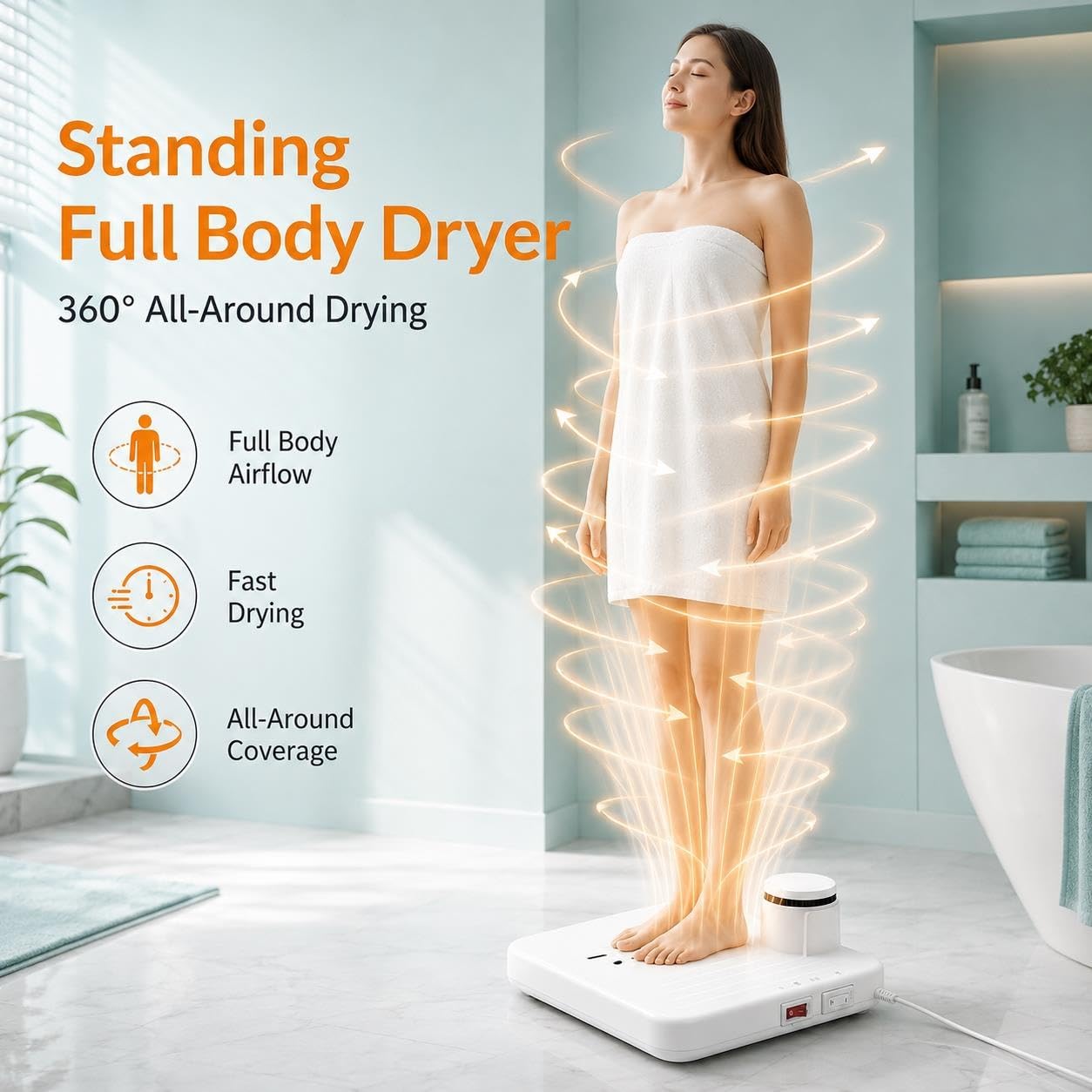Secadora Automática De Cuerpo Completo,960W Arranque Por Sensor Movimiento