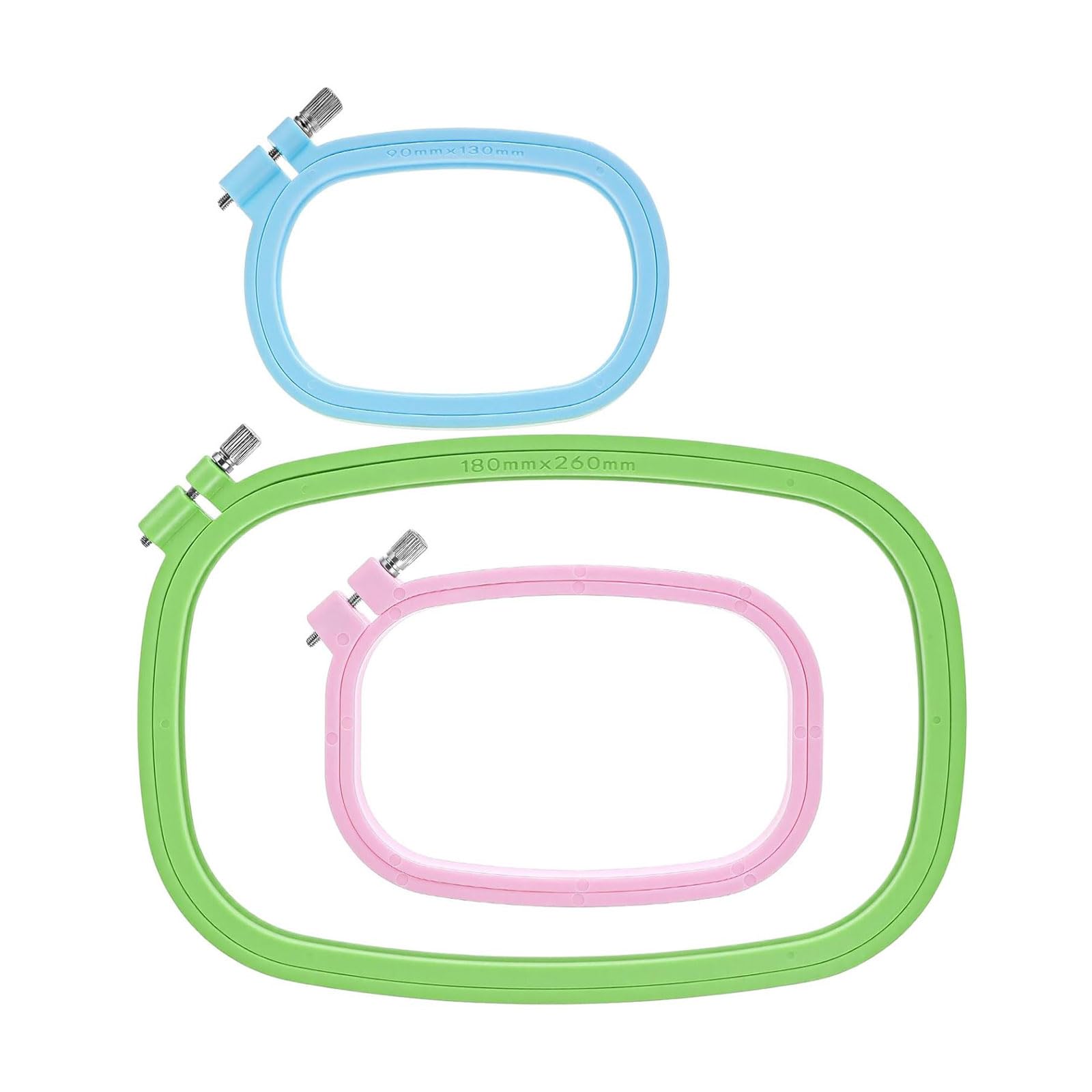 of 3 ABS Embroidery Hoop Colorful Craft Supplies for Hand Sewing Hand Stitching Projects Secures Grip Candy Color Embroidery Hoop