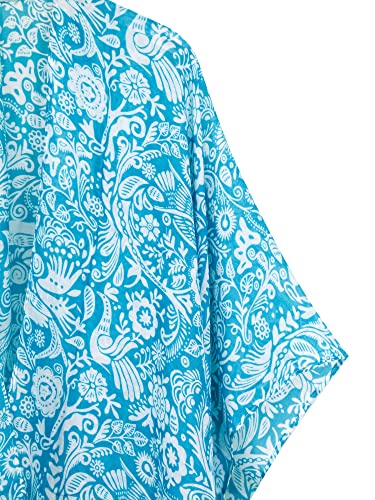 Image of Breezy Lane Women's Kimono Cardigan Summer Swimsuit Coverups Beach Cover Up with Floral Print for Vacation