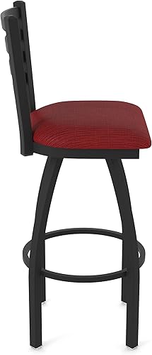 Miniatura 73 de 410 Jackie Taburete de bar giratorio de 36 pulgadas con acabado antiarrugas negro y asiento de vinilo negro Vinilo negro,Canter Burdeos,Tierra