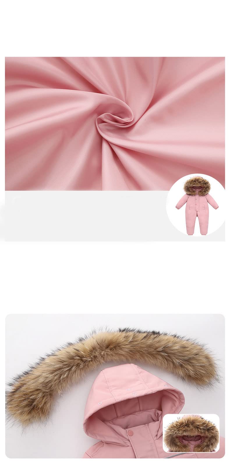 bestgift Traje de una sola pieza para niños hombres y mujeres traje de esquí de plumón traje de una sola pieza 1-6 años engrosado, blanco, 100 cm