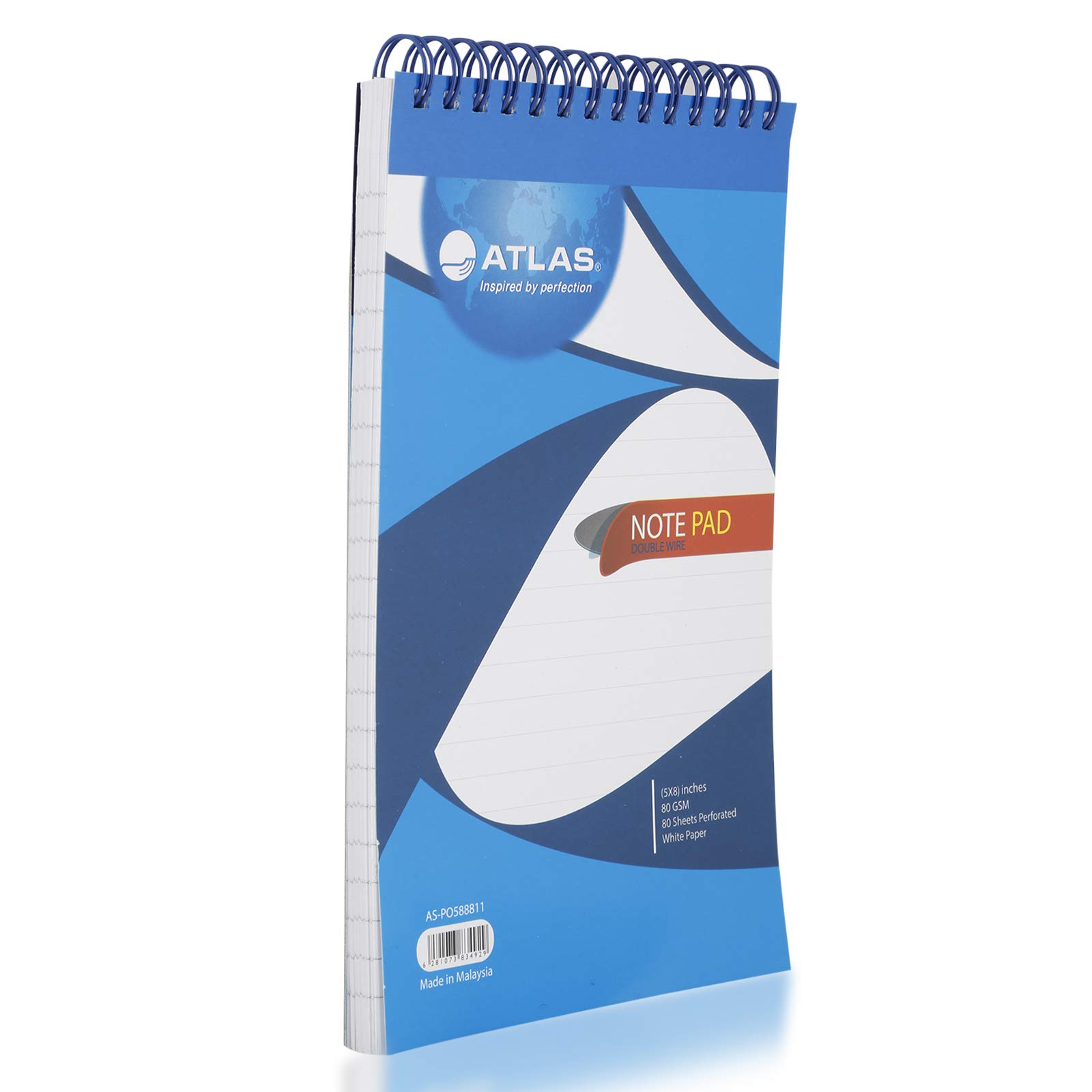 Atlas DOUBLE WIRE NOTE PAD 5X8 80GSM 80SHTS, Multicolor
