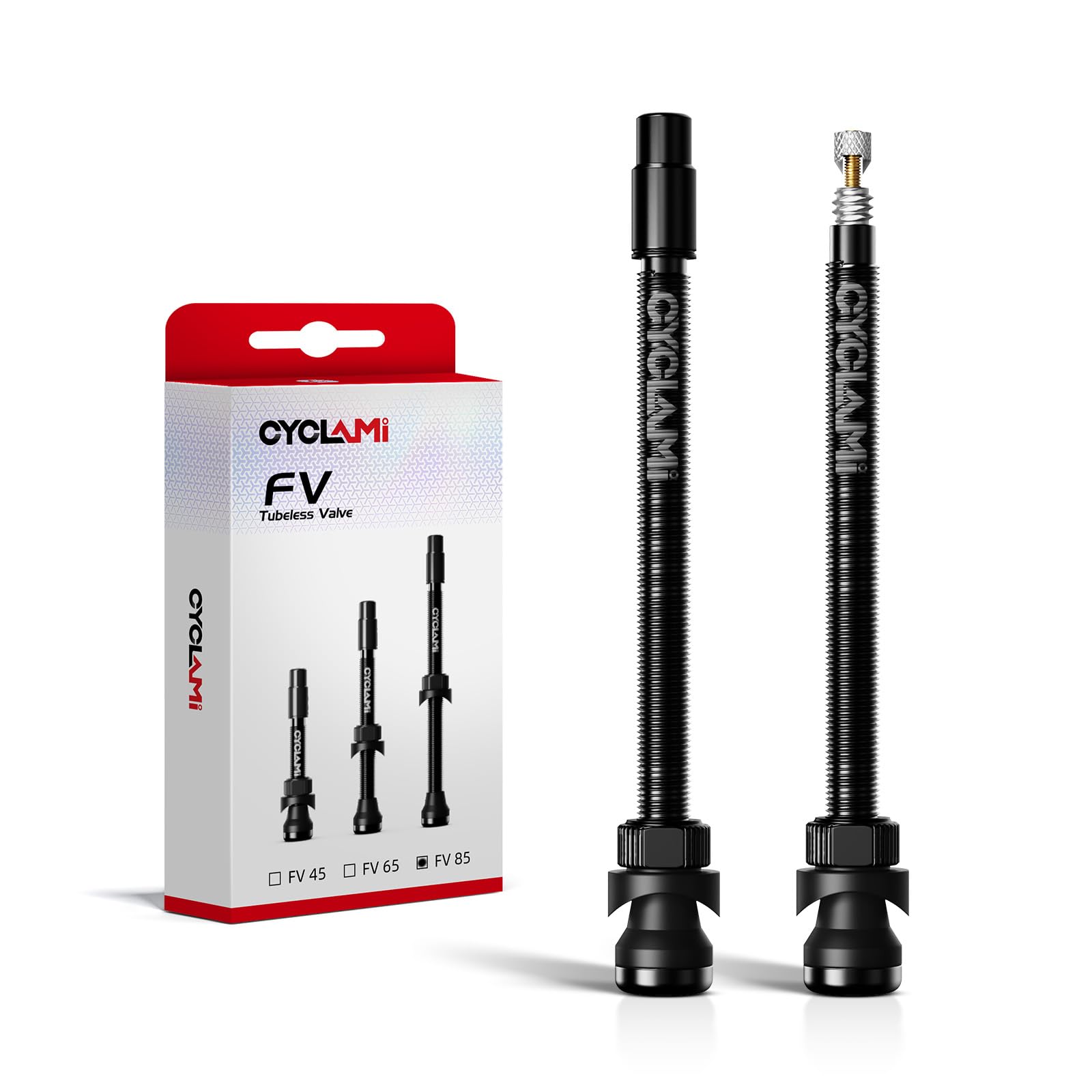 Tubeless Valves 45/65/85 mm Aluminium, Presta Valves with Removal Core Valves,For Road Bike/Mountain Bike/Gravel, Fit Most Bicycle Rims (85mm)