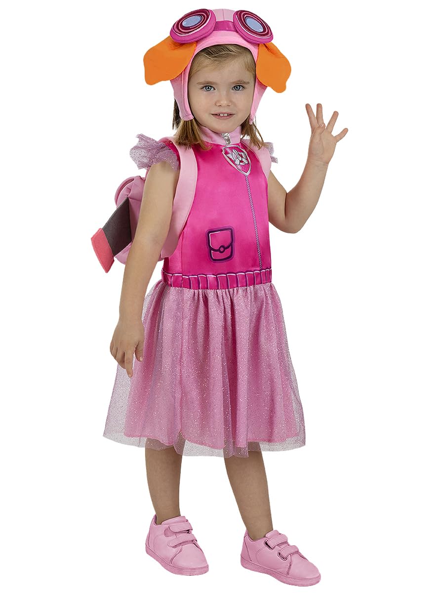 Funidelia | Disfraz de Skye Patrulla Canina para niña Dibujos Animados, Paw Patrol, Marshall, Chase - Disfraz para niños y divertidos accesorios para Fiestas, Carnaval y Halloween - Rosa