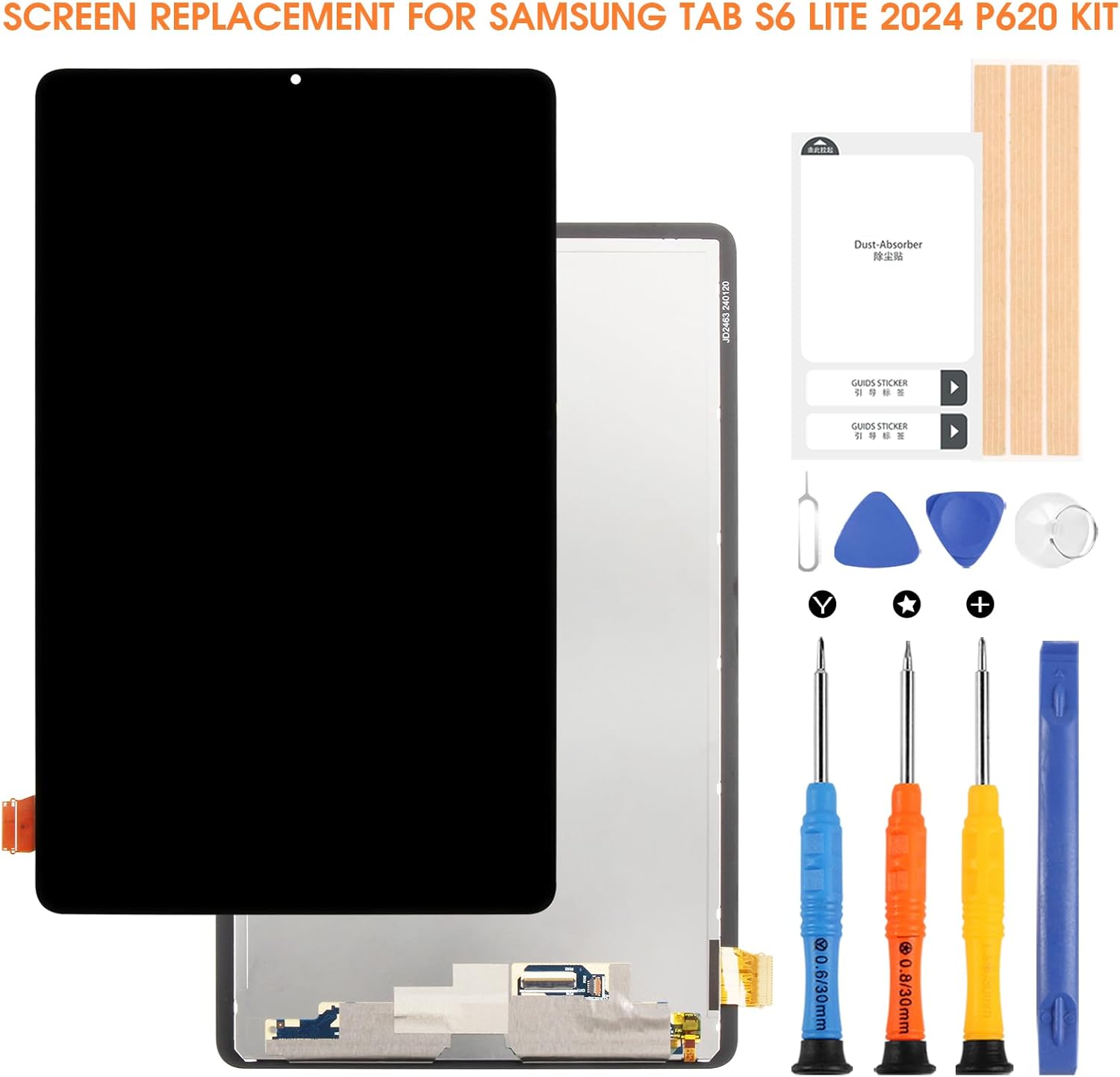LCD for Samsung Galaxy Tab S6 Lite 2024 Screen Replacement for Samsung P620 LCD Display SM-P620 SM-P625 for Samsung Tab S6 Lite 2024 Touch Screen Glass Digitizer Assembly