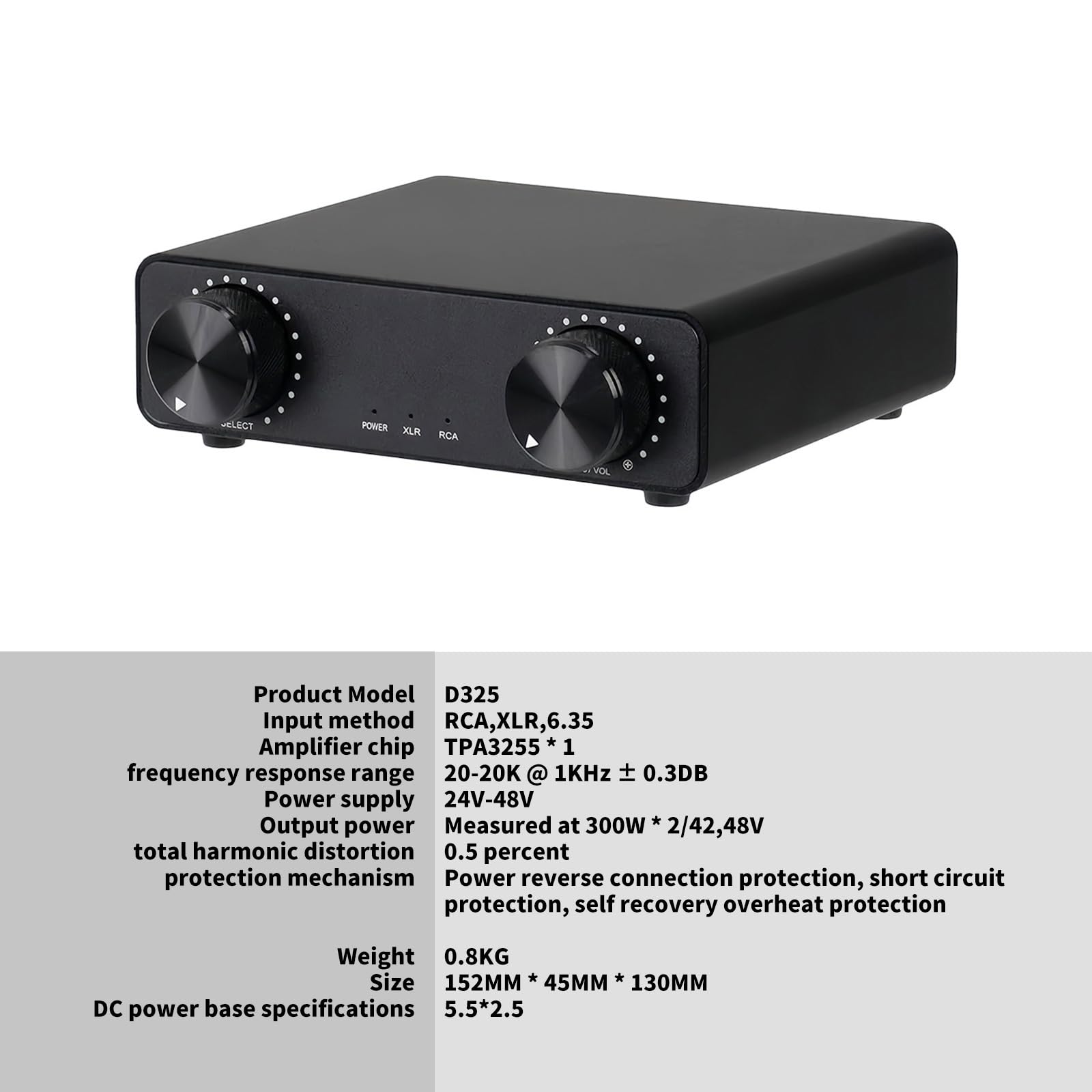 MURYE Amplificateur auditif D325 avancé avec puce Tpa3255 - Amplificateur numérique améliorant la dissipation de la chaleur - Amplificateur sonore domestique