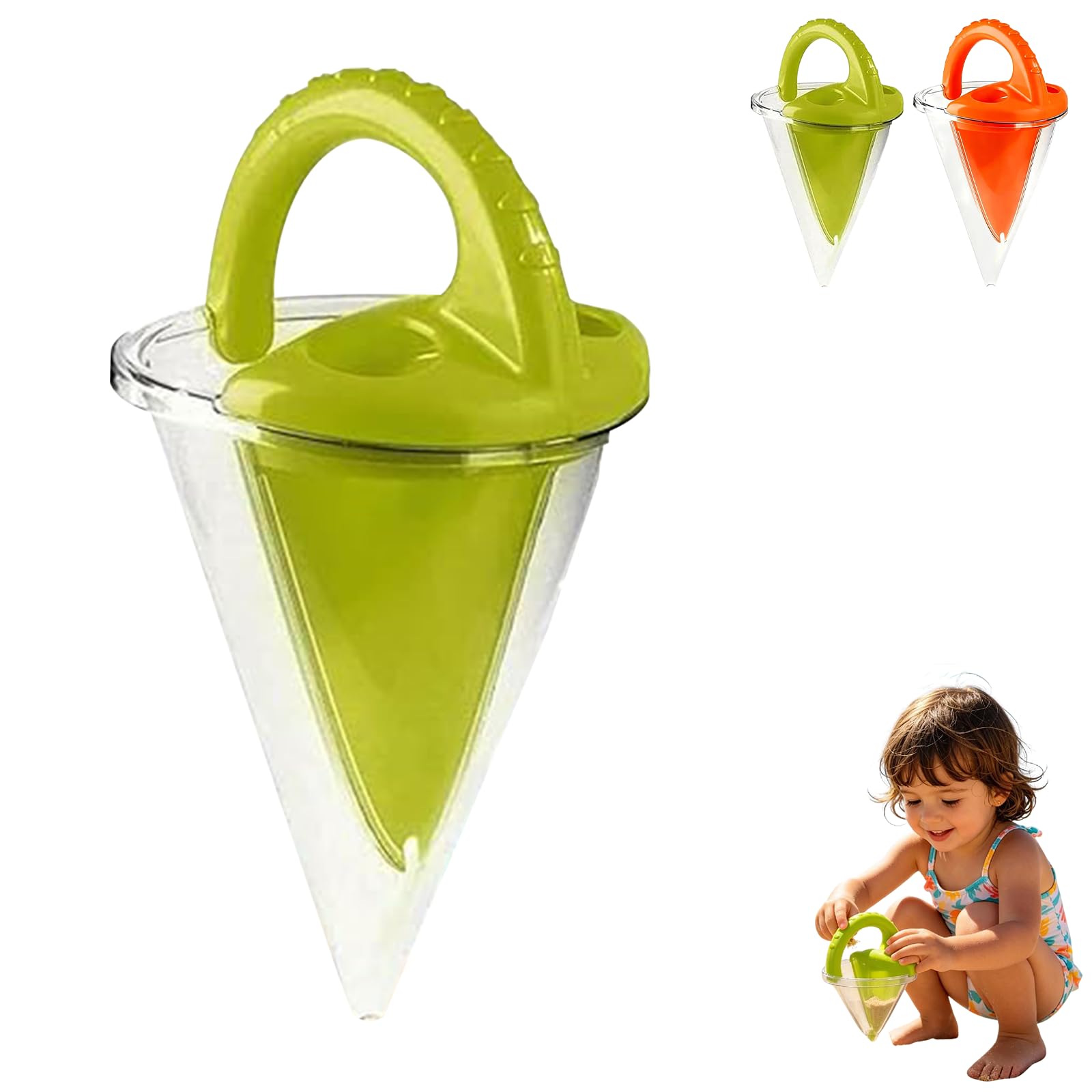 Drippy Sand Castle Maker Toys, Spilling Funnel Sand Toy, DIY Beach Sands & Water Mixing Toy, Beach Toys for Kids Ages 4-8 Castle Building Kit, Castle Building, STEM Learning Activity (Green)