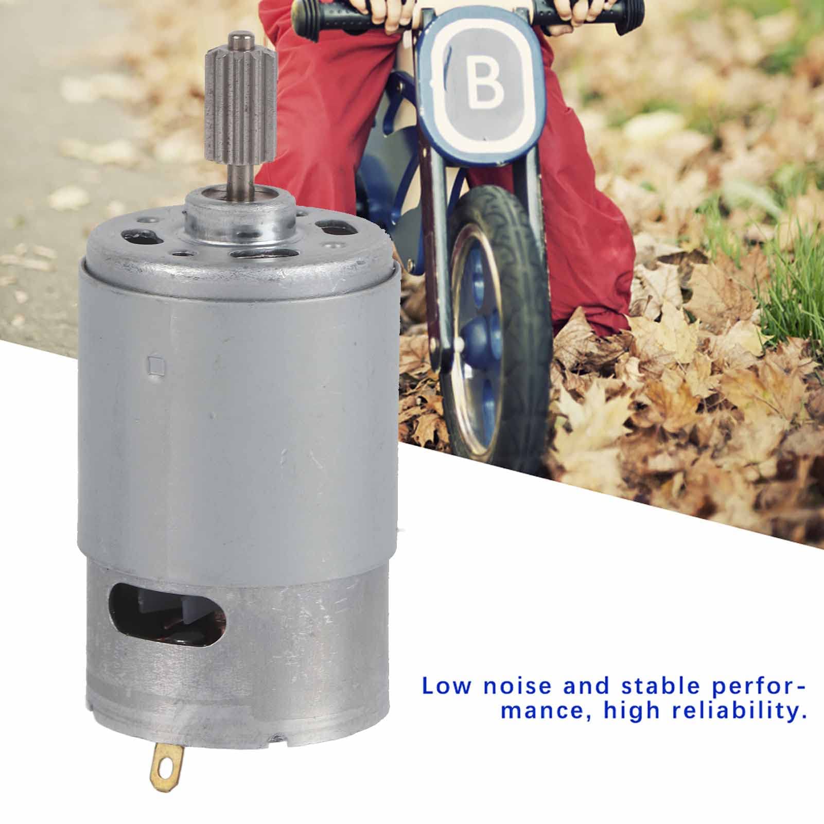 Image secondaire de Micro moteur 12V, moteur à grande vitesse, mini moteur électrique avec la tête de dent 2pcs, pour moto d'enfants d'enfants de vo