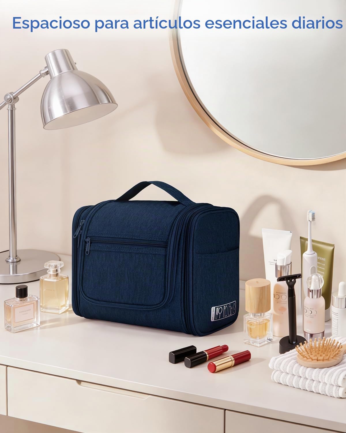 WANDF Neceser para Colgar Impermeable Bolsa de Aseo Colgante Viaje Hombre Bolsa de Cosméticos y Maquillaje para Mujer
