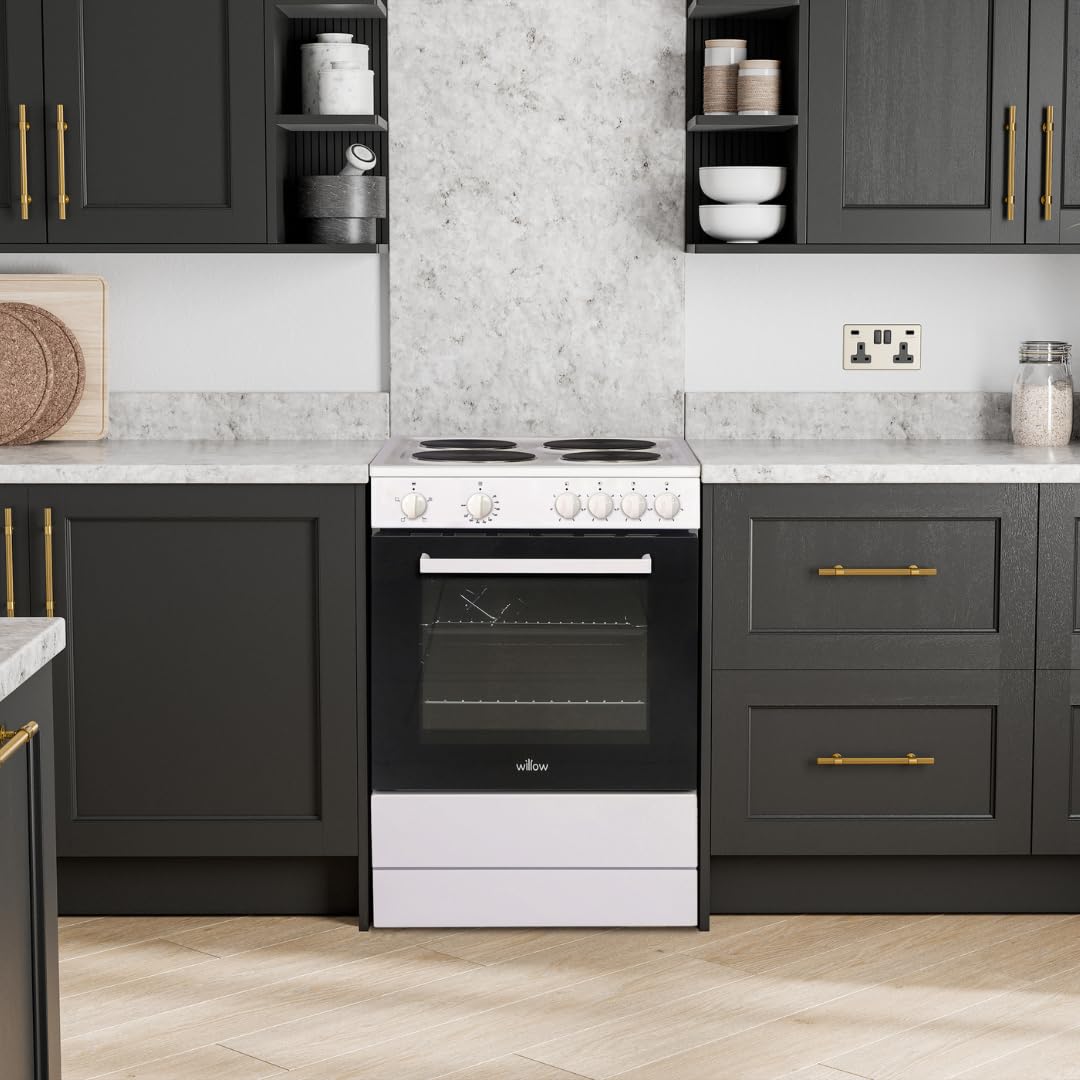 Willow WSE60WH 68L Freestanding Single Cavity Cooker, 60cm Electric Cooker - White — view 2